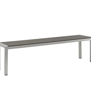 Product Image: EEI-2252-SLV-GRY Outdoor/Patio Furniture/Outdoor Benches