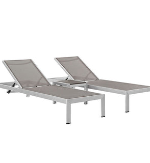 Product Image: EEI-2471-SLV-GRY-SET Outdoor/Patio Furniture/Outdoor Chaise Lounges