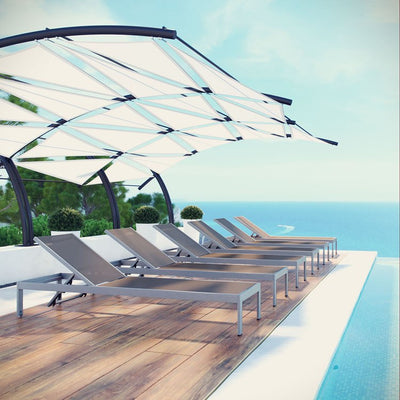Shore Outdoor Patio Aluminum Chaise Lounge Chairs Set of 6