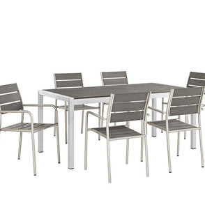 Product Image: EEI-2484-SLV-GRY-SET Outdoor/Patio Furniture/Patio Dining Sets
