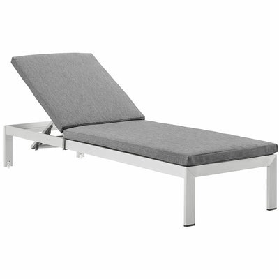 Shore Outdoor Patio Aluminum Chaise Lounge Chair with Cushions