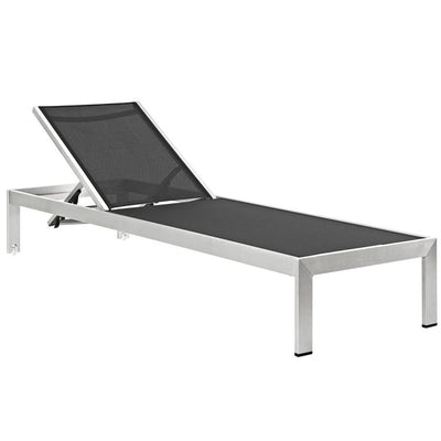 Shore Outdoor Patio Aluminum Chaise Lounge Chair with Cushions