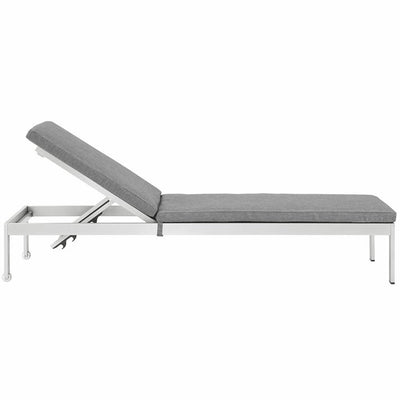 Shore Outdoor Patio Aluminum Chaise Lounge Chair with Cushions