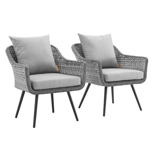 Endeavor Outdoor Patio Wicker Rattan Armchairs Set of 2