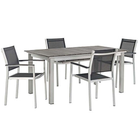 Shore Five-Piece Outdoor Patio Aluminum Dining Set