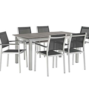 Product Image: EEI-3200-SLV-BLK-SET Outdoor/Patio Furniture/Patio Dining Sets
