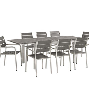 Product Image: EEI-3201-SLV-GRY-SET Outdoor/Patio Furniture/Patio Dining Sets