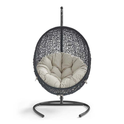 Encase Outdoor Patio Swing Lounge Chair with Stand