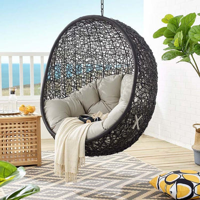 Encase Outdoor Patio Swing Lounge Chair with Stand