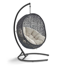 Encase Outdoor Patio Swing Lounge Chair with Stand
