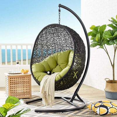 Encase Outdoor Patio Swing Lounge Chair with Stand