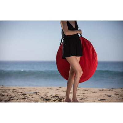 Manta Portable Sun Shelter, Red with Gray Trim