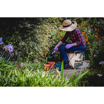 Gardener Folding Seat with Tools, Olive Green and Tan