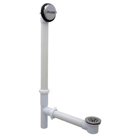Waste and Overflow Assembly Roman Trip Lever Chrome 1-1/2 Inch PVC Domed for Tub