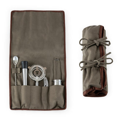 Ten-Piece Bar Tool Roll Up Kit, Gray