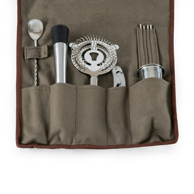 Ten-Piece Bar Tool Roll Up Kit, Gray
