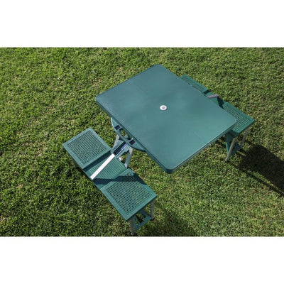 Picnic Table Portable Folding Table with Seats, Hunter Green