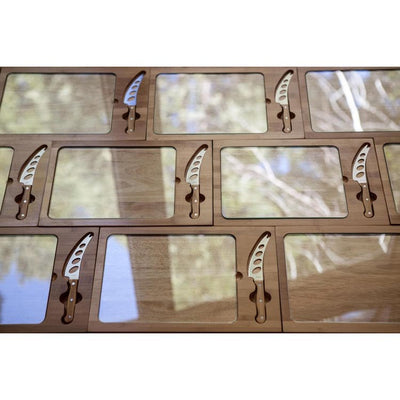 Icon Glass Top Serving Tray and Knife Set