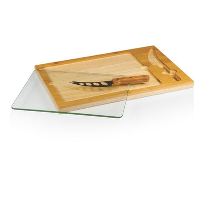 Icon Glass Top Serving Tray and Knife Set