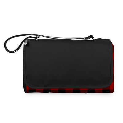 Blanket Tote Outdoor Picnic Blanket, Red and Black Buffalo Plaid