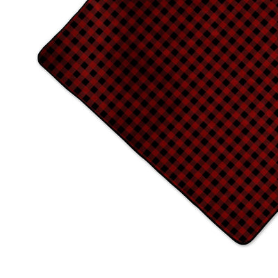 Blanket Tote Outdoor Picnic Blanket, Red and Black Buffalo Plaid