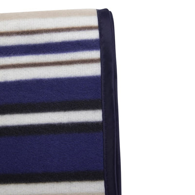 Blanket Tote XL Outdoor Picnic Blanket, Blue Stripes and Navy with Black Liner