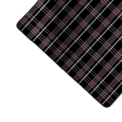 Blanket Tote XL Outdoor Picnic Blanket, Black Tartan with Black Lining