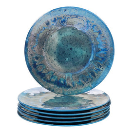 Radiance 10.5" Melamine Teal Dinner Plates Set of 6