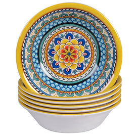 Portofino 7.5" x 2" Melamine All-Purpose Bowls Set of 6