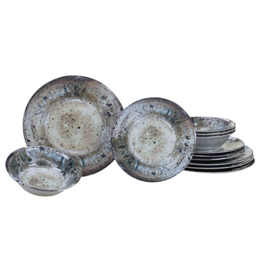 Radiance Cream Twelve-Piece Melamine Dinnerware Set