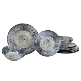 Radiance Cream Twelve-Piece Melamine Dinnerware Set