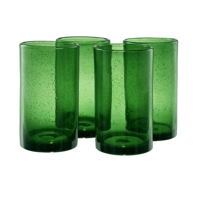 Iris 17 Oz Highball Glasses Set of 4 - Green