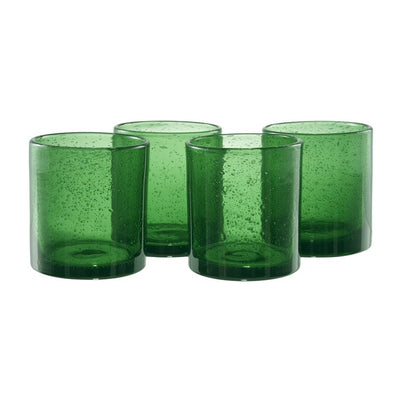 Iris 14 Oz Double Old Fashioned Glasses Set of 4 - Green