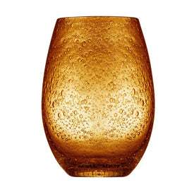 Iris 20 Oz Stemless Wine Glasses Set of 4 - Amber