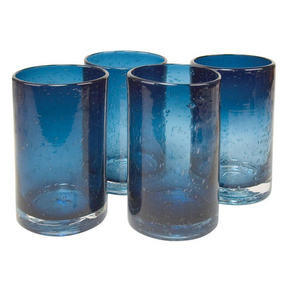 Iris 17 Oz Highball Glasses Set of 4 - Slate Blue