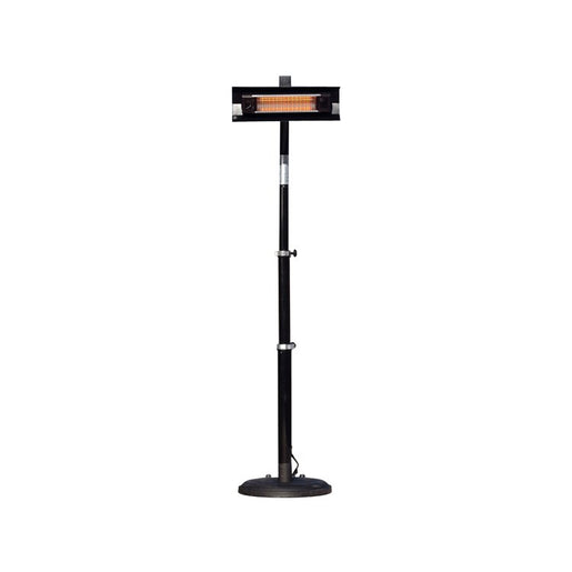 Telescoping Offset Pole-Mounted Black Steel Infrared Patio Heater