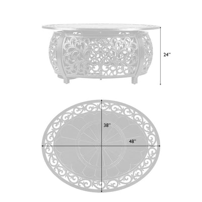 Toulon Oval Aluminum Liquid Propane Gas Fire Pit