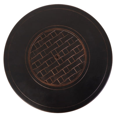 Perissa Woven Round Aluminum Liquid Propane Gas Fire Pit