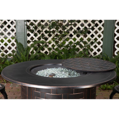 Perissa Woven Round Aluminum Liquid Propane Gas Fire Pit