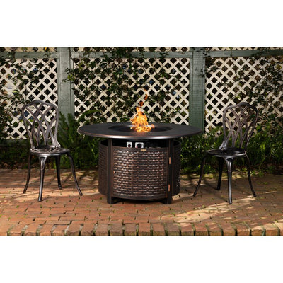 Florence Woven Aluminum Liquid Propane Gas Fire Pit