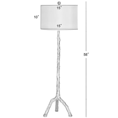 Silver Single-Light Branch Floor Lamp - Silver