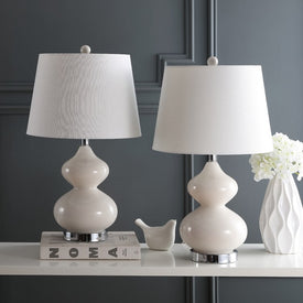 Eva Two-Light Double Gourd Glass Table Lamps Set of 2 - Pearl