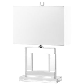 Town Single-Light Square Crystal Table Lamp - Clear