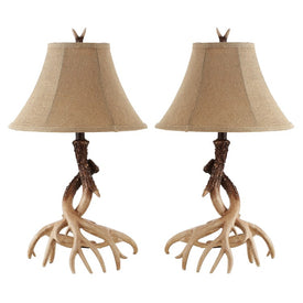 Sundance Two-Light Faux Antler Table Lamps Set of 2 - Brown