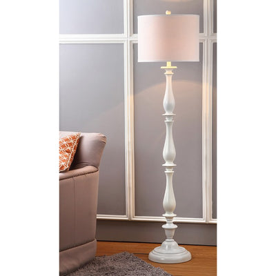 Bessie Single-Light Candlestick Floor Lamp - White