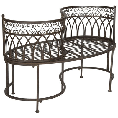 Lara Kissing Bench - Rustic Brown