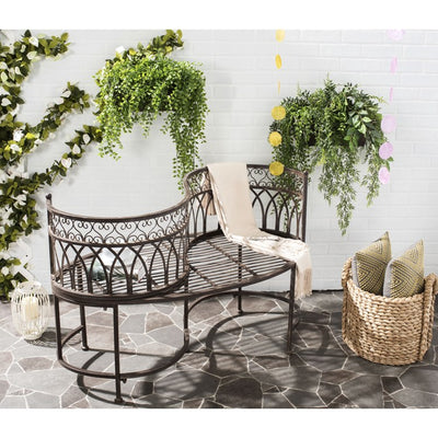 Lara Kissing Bench - Rustic Brown