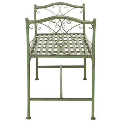 Arona Wrought Iron 51" W Outdoor Garden Bench - Antique Green