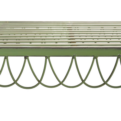 Arona Wrought Iron 51" W Outdoor Garden Bench - Antique Green