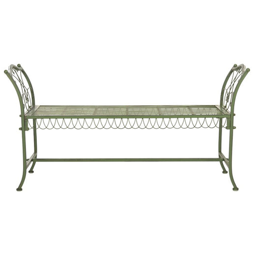 Arona Wrought Iron 51" W Outdoor Garden Bench - Antique Green